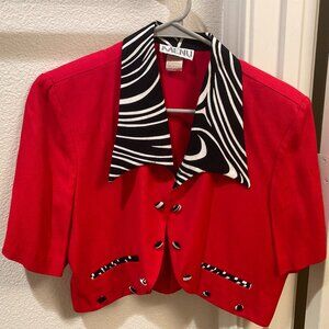 Vintage 80s MENU Striped Bolero